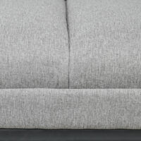 Hellgraue stilvolle Sitzbank in Leinenoptik mit einer Traglast von bis zu 200kg, eine robuste und elegante Ergänzung.