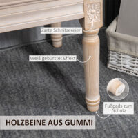 Beige Polsterbank in Leinenoptik, belastbar bis 120kg, Masse 117x40x48cm. Eine bequeme und langlebige Sitzgelegenheit.