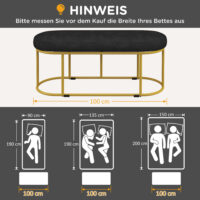 Blaue vielseitige Polsterbank in Samtoptik mit einer Traglast von bis zu 200kg, ideal für zusätzlichen Sitzkomfort.