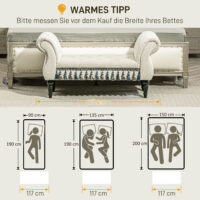 Beige Polsterbank im Vintage-Design mit Samtoptik, ideal als stilvolle Sitzgelegenheit, Masse 117x40x58cm.