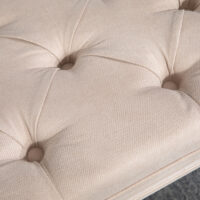 Beige Polsterbank im Vintage-Stil, belastbar bis 120kg, Masse 80x40x43cm. Perfekt für kleine Räume oder als Akzentmöbel.