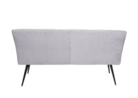 Sitzbank Samt 160cm mit Rückenlehne und Metallgestell hellgrau
