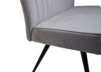 Sitzbank Samt 160cm mit Rückenlehne und Metallgestell hellgrau