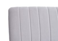 Sitzbank Samt 160cm mit Rückenlehne und Metallgestell hellgrau