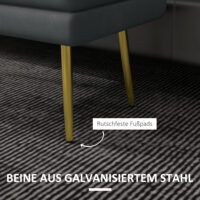 Graue Sitzbank in Samtoptik mit Stauraum, Masse 79.5x37.5x43cm. Eine platzsparende und stilvolle Sitzgelegenheit.