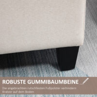 Cremeweisse Sitzbank mit Stauraum, Masse 100x40x44cm. Passt sich dezent jeder Einrichtung an und bietet zusätzlichen Stauraum.