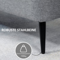 Sitzbank mit Stauraum belastbar bis 150kg Leinenoptik grau