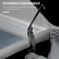 Sitzbank mit Stauraum belastbar bis 150kg Leinenoptik grau