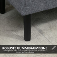 Hellgraue Sitzbank mit Stauraum in Leinenoptik, belastbar bis 130kg. Eine robuste und praktische Ergänzung für Flur oder Wohnzimmer.