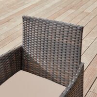 Rattan Sitzgruppe 4-teilig, Gartenbank, Sessel und Tisch, Rattan Natur