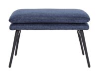 Sitzhocker Fussablage Ottomane Polsterhocker 38x56x40cm Stoff blau
