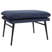 Sitzhocker Fussablage Ottomane Polsterhocker 38x56x40cm Stoff blau