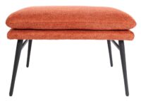 Sitzhocker Fussablage Ottomane Polsterhocker 38x56x40cm Stoff terracotta-braun