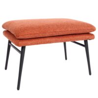 Sitzhocker Fussablage Ottomane Polsterhocker 38x56x40cm Stoff terracotta-braun