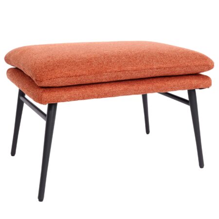 Sitzhocker Fussablage Ottomane Polsterhocker 38x56x40cm Stoff terracotta-braun