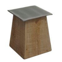 Sitzhocker Holzhocker Industrial Massivholz natur Metall-Optik