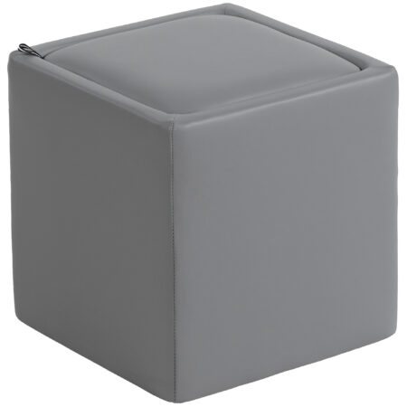 Sitzhocker mit Stauraum 40x40x40cm Kunstleder grau