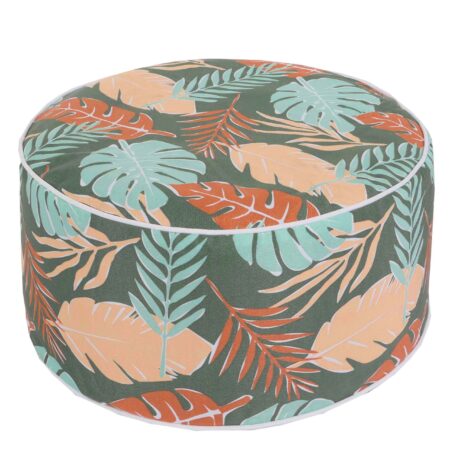 Sitzhocker Pouf Sitzkissen Sitzsack Gartenhocker aufblasbar 29x55cm Blatt-Design