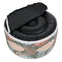 Sitzhocker Pouf Sitzkissen Sitzsack Gartenhocker aufblasbar 29x55cm Blatt-Design