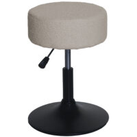 Sitzhocker Schminkhocker höhenverstellbar drehbar Ø37cm Bouclé beige