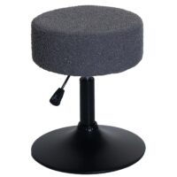 Sitzhocker Schminkhocker höhenverstellbar drehbar Ø37cm Bouclé dunkelgrau
