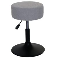 Sitzhocker Schminkhocker höhenverstellbar drehbar Ø37cm Bouclé grau