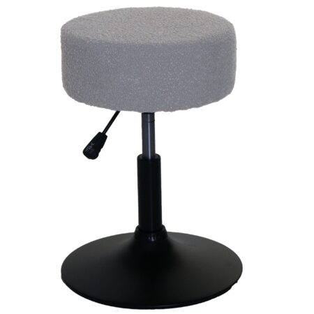 Sitzhocker Schminkhocker höhenverstellbar drehbar Ø37cm Bouclé grau