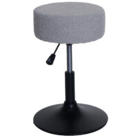 Sitzhocker Schminkhocker höhenverstellbar drehbar Ø37cm Bouclé grau