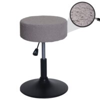 Sitzhocker Schminkhocker höhenverstellbar drehbar Ø37cm Bouclé taupe