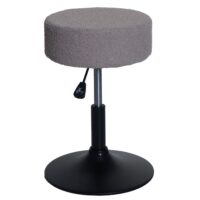 Sitzhocker Schminkhocker höhenverstellbar drehbar Ø37cm Bouclé taupe