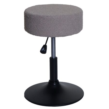 Sitzhocker Schminkhocker höhenverstellbar drehbar Ø37cm Bouclé taupe