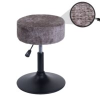 Sitzhocker Schminkhocker höhenverstellbar drehbar Ø37cm Chenille braun