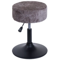 Sitzhocker Schminkhocker höhenverstellbar drehbar Ø37cm Chenille braun