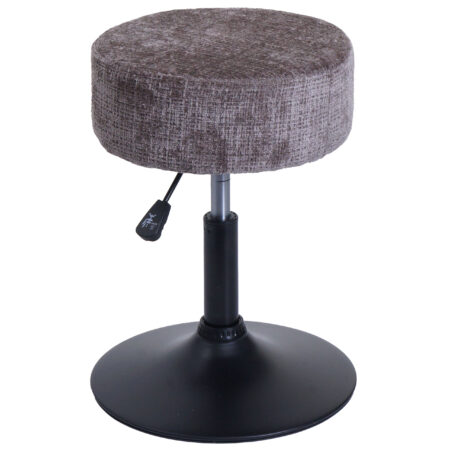 Sitzhocker Schminkhocker höhenverstellbar drehbar Ø37cm Chenille braun