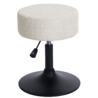 Sitzhocker Schminkhocker höhenverstellbar drehbar Ø37cm Chenille creme-weiss