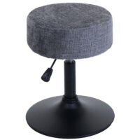 Sitzhocker Schminkhocker höhenverstellbar drehbar Ø37cm Chenille dunkelgrau