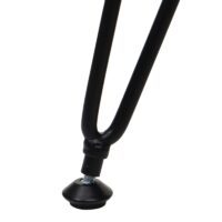 Sitzhocker mit Staufach Ø33cm Samt-Optik hellgrau Gestell schwarz
