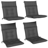 Sitzkissen 4er Set wasserabweisend rutschfest Indoor Outdoor dunkelgrau