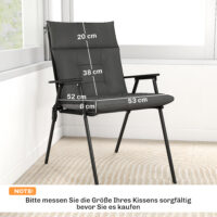 Sitzkissen 4er Set wasserabweisend rutschfest Indoor Outdoor dunkelgrau