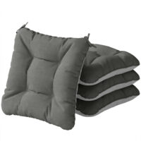 Sitzkissen 4er Set rutschfest mit Bändern für Stühle outdoor indoor