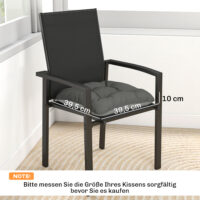 Sitzkissen 4er Set rutschfest mit Bändern für Stühle outdoor indoor