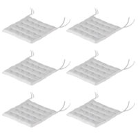 Hellgraues 6er-Set quadratischer Sitzkissen, 40x40x4cm, vielseitig einsetzbar für Indoor und Outdoor, bietet zusätzlichen Sitzkomfort.