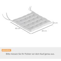 Hellgraues 6er-Set quadratischer Sitzkissen, 40x40x4cm, vielseitig einsetzbar für Indoor und Outdoor, bietet zusätzlichen Sitzkomfort.