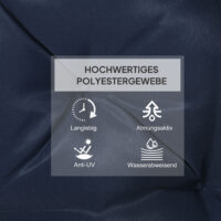 Sitzkissen 2er Set dick mit Bindebändern 98x50cm dunkelblau