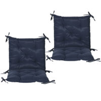 Sitzkissen 2er Set dick mit Bindebändern 98x50cm dunkelblau