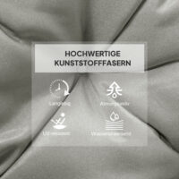 Sitzkissen 2er Set dicke Stuhlkissen mit Bindebändern 98x50cm hellgrau