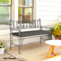 Sitzkissen für Gartenbank wasserabweisend 110x46cm dunkelgrau