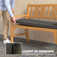 Sitzkissen für Gartenbank wasserabweisend 110x46cm dunkelgrau