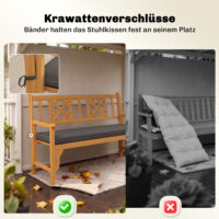 Sitzkissen für Gartenbank wasserabweisend 110x46cm dunkelgrau