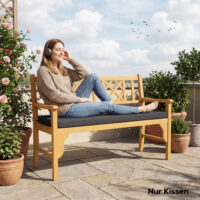 Sitzkissen für Gartenbank wasserabweisend 110x46cm dunkelgrau